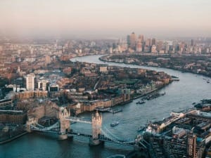 A picture of the London skyline.