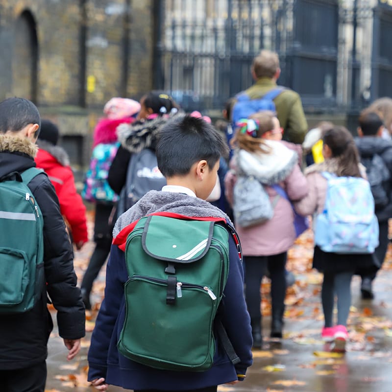 Kids in a school playground