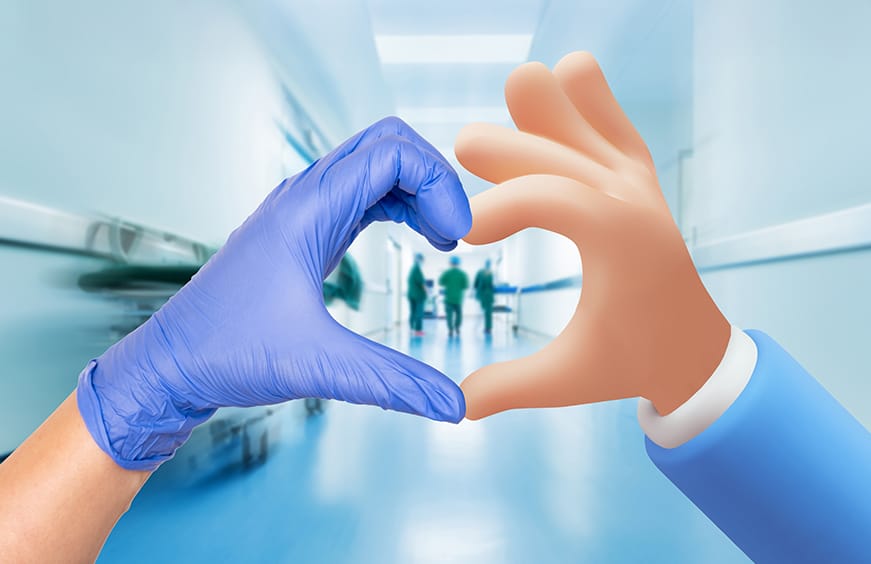 Heart icon in hospital